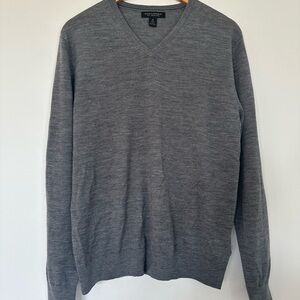 Banana Republic Charcoal V-Neck Merino Wool Sweater